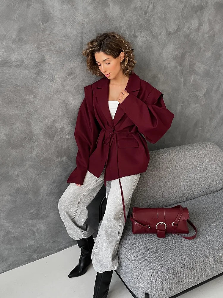 Women’s Lace-Up Blazer Outerwear | Casual Jacket | Office
