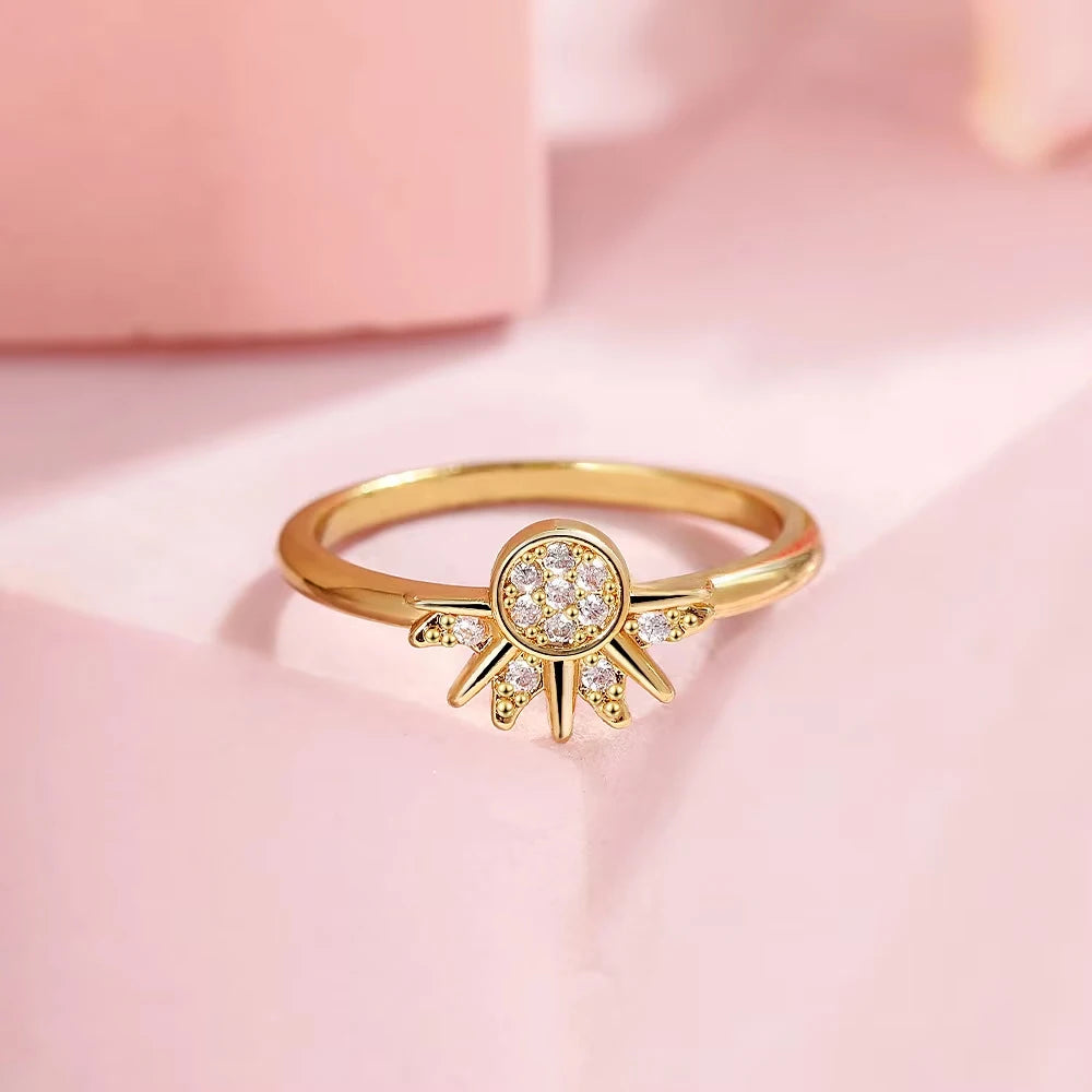 925 Silver Sun and Moon Couple Rings – Sky Blue Cubic Zirconia Matching Promise Rings for Couples, Fine Jewelry Gift Women’s