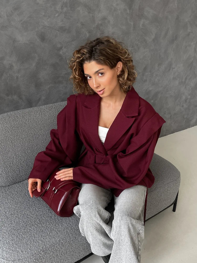 Women’s Lace-Up Blazer Outerwear | Casual Jacket | Office