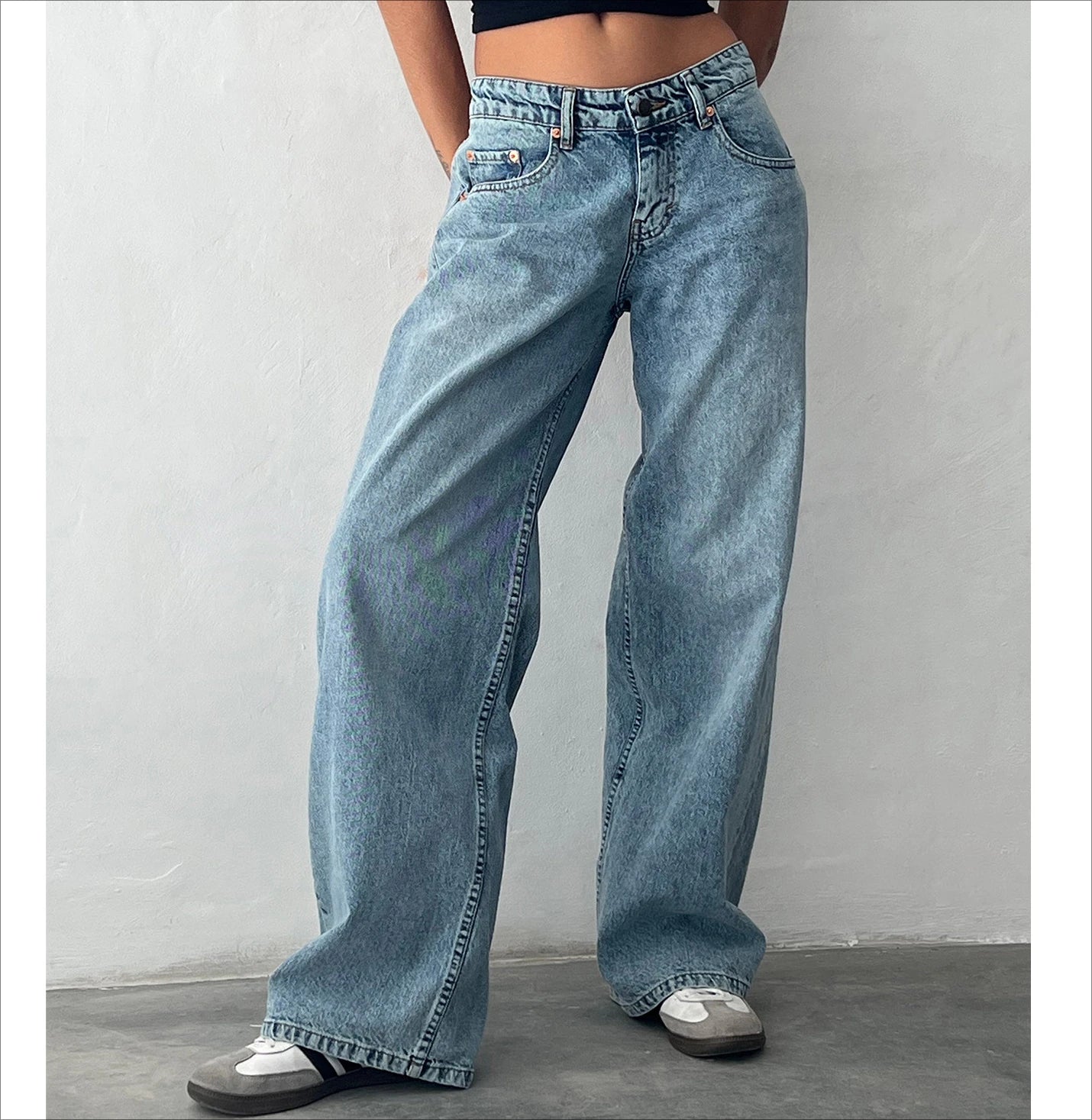 Women’s Jeans Bottom – Low Waist Straight Denim Pants with Pockets Casual Y2K Streetwear