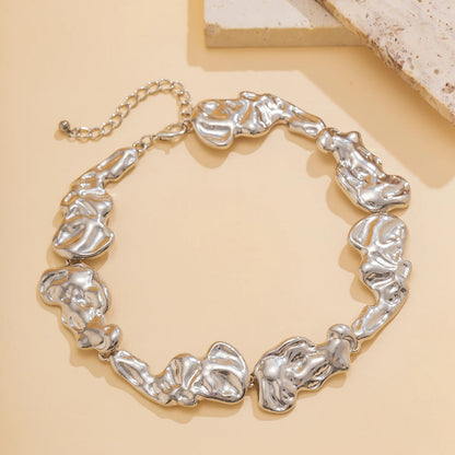 Women’s Jewelry Irregular Patchwork Choker Necklace | Vintage | Punk | Gold Tone