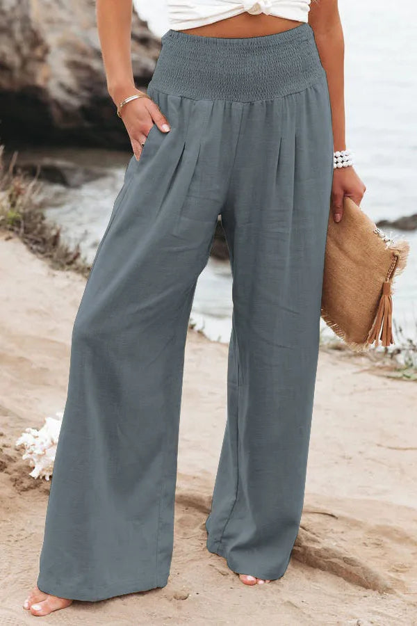 Women’s Casual Drawstring Bottom – Distressed Mid Waist Pants, Relaxed Everyday Street Style