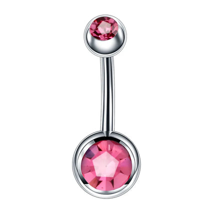 Women’s Pink Crown Heart Belly Button – Crystal Navel Piercing Jewelry