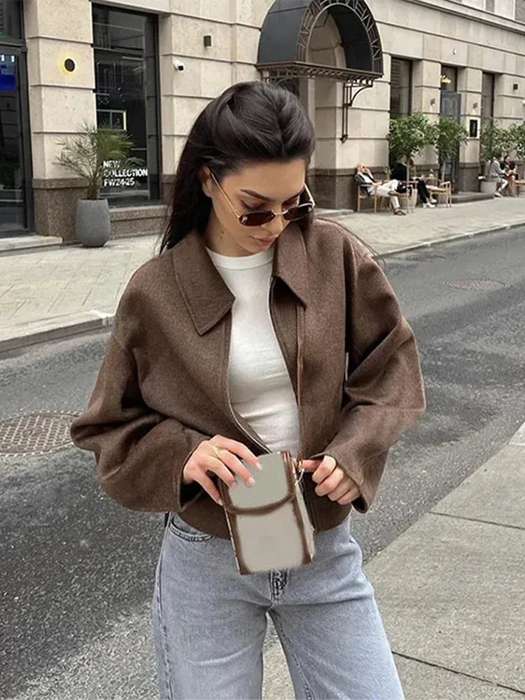 Women’s Wool Jacket Outerwear | Elegant Casual