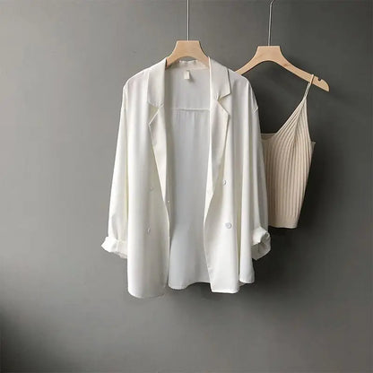 Women’s Oversize Chiffon Sunscreen Shirt – Loose Casual Blouse Top, Thin Spring/Autumn Layer