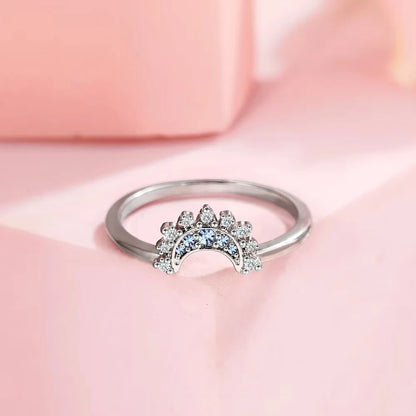 925 Silver Sun and Moon Couple Rings – Sky Blue Cubic Zirconia Matching Promise Rings for Couples, Fine Jewelry Gift Women’s