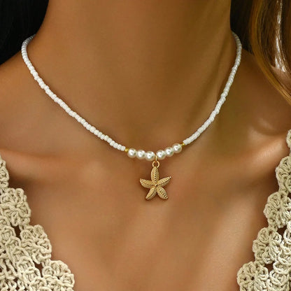 Women’s Jewelry Seashell Beaded Choker Necklace | Ocean Inspired | Holiday | Daily