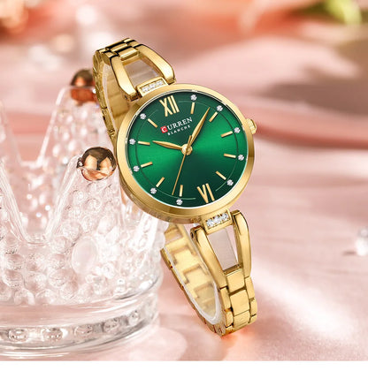 Women’s Luxury Gold Watch – Stainless Steel Band Elegant Fashion Wristwatch