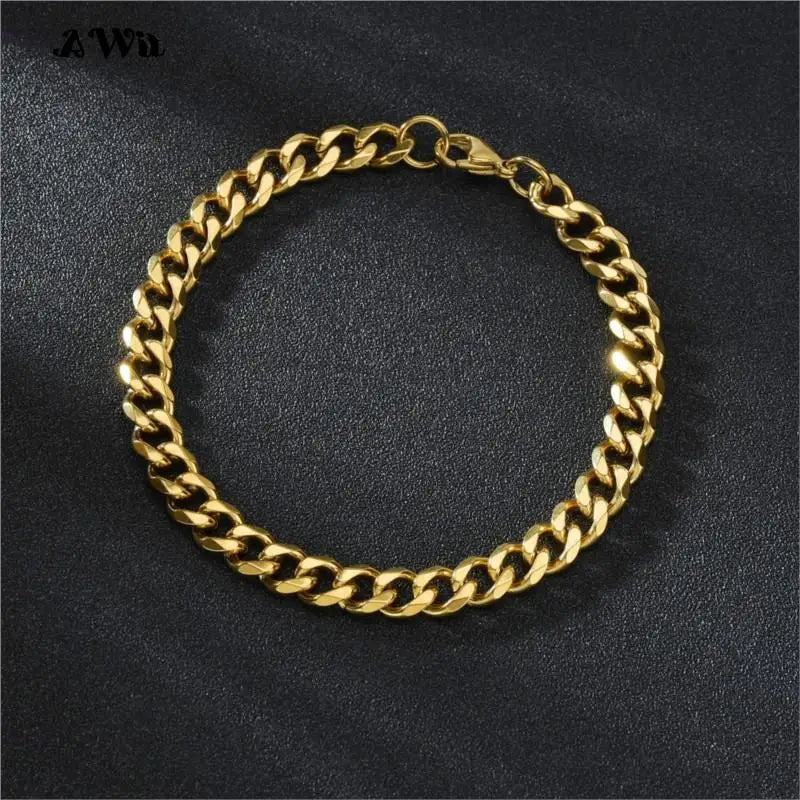 Men’s Stainless Steel Cuban Link Bracelet Jewelry – Unisex Curb Chain 3–11mm