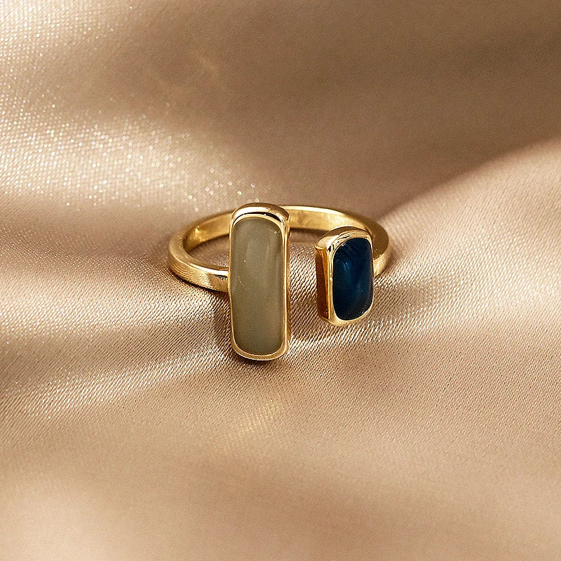 Women’s Jewelry Colorful Drip Glaze Ring | Retro | Geometric | Adjustable