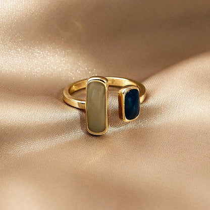 Women’s Jewelry Colorful Drip Glaze Ring | Retro | Geometric | Adjustable