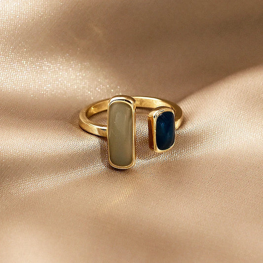 Women’s Jewelry Colorful Drip Glaze Ring | Retro | Geometric | Adjustable
