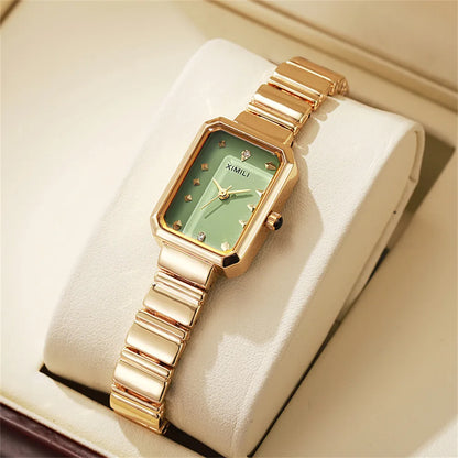 Women’s Stainless Steel Quartz Watch – Elegant Light Luxury Business Wristwatch