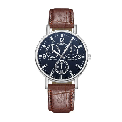 Men’s Luxury Leather Strap Watch – Business Analog Wristwatch, Casual Simple Style