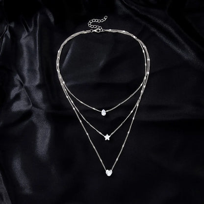 Women’s Jewelry Zircon Pendant Choker Necklace | Party | Layered | Shiny