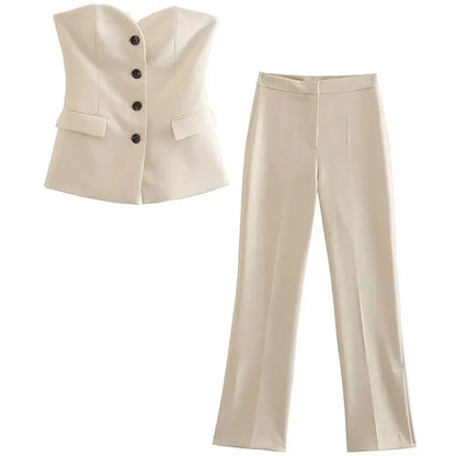 Women’s Elegant Solid Suit Set | Chic Fashion Streetwear Casual Set