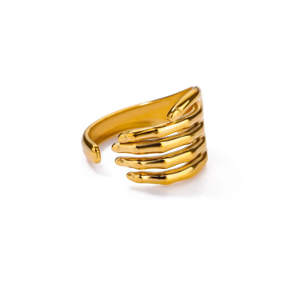 Women’s Jewelry Shell Star Open Ring | Trendy | Gold Tone