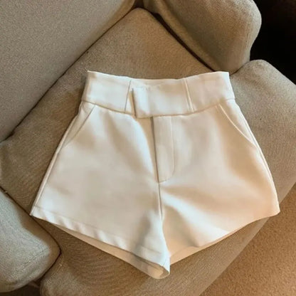 Women’s High Waisted Black Shorts Bottom – A-Line Slim Fit Casual Streetwear Hot Girl Shorts