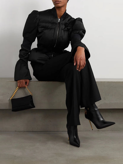 Women’s Tunic Jacket Outerwear – Slim Stand Collar Jacket