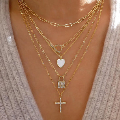 Women’s Jewelry Layered Disc Pendant Necklace | Vintage | Gold Tone | Trendy