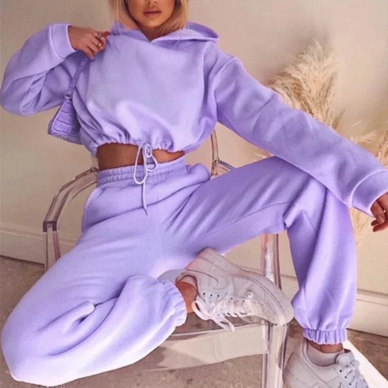 Women’s Long Sleeve Casual Tracksuit Set – Two-Piece Sporty Fashion Outfit