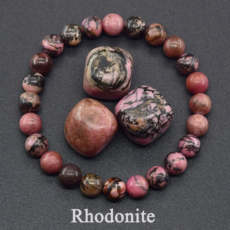 Women’s Natural Moss Agate Bead Bracelet – Healing Energy Stone Jewelry