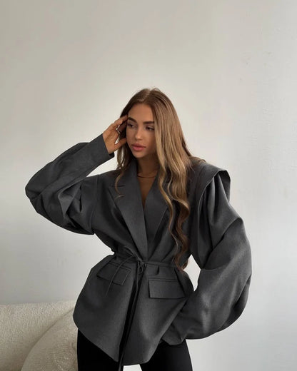 Women’s Lace-Up Blazer Outerwear | Casual Jacket | Office