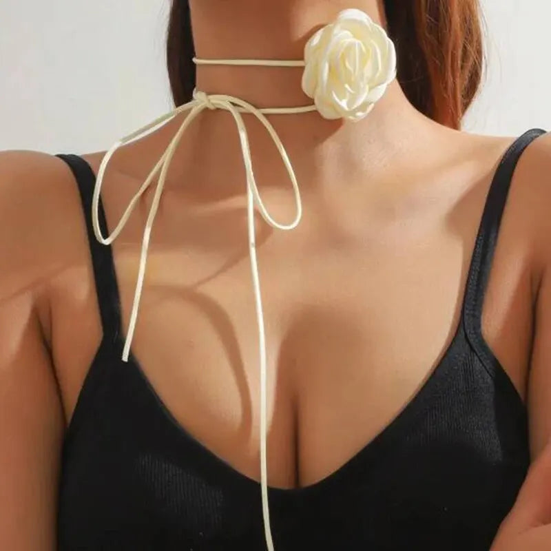 Women’s Jewelry Pearl Velvet Bow Choker Necklace | Elegant | Lace Up | Party