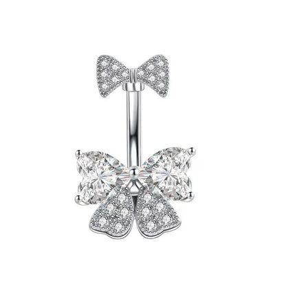 Women’s Pink Crown Heart Belly Button – Crystal Navel Piercing Jewelry