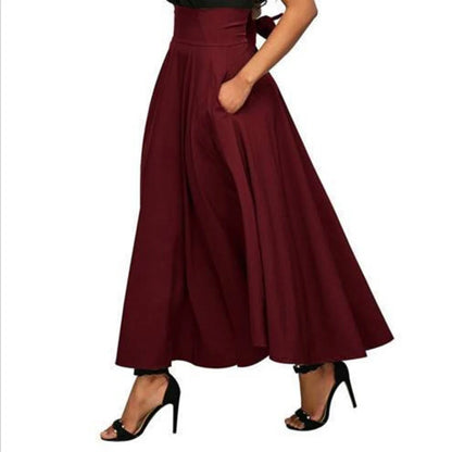 Women’s Elegant High Waist Skirt Bottom – Big Swing Half Skirt with Bow Design for Office & Multi-Occasion Wear