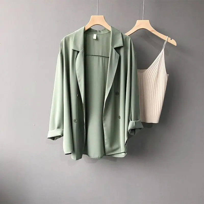 Women’s Oversize Chiffon Sunscreen Shirt – Loose Casual Blouse Top, Thin Spring/Autumn Layer