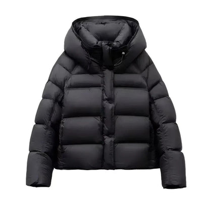 Women’s Hooded Jacket Outerwear – Short Loose Cotton Puffer