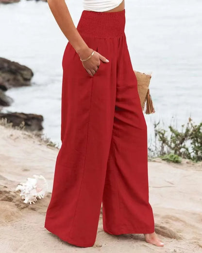 Women’s Casual Drawstring Bottom – Distressed Mid Waist Pants, Relaxed Everyday Street Style