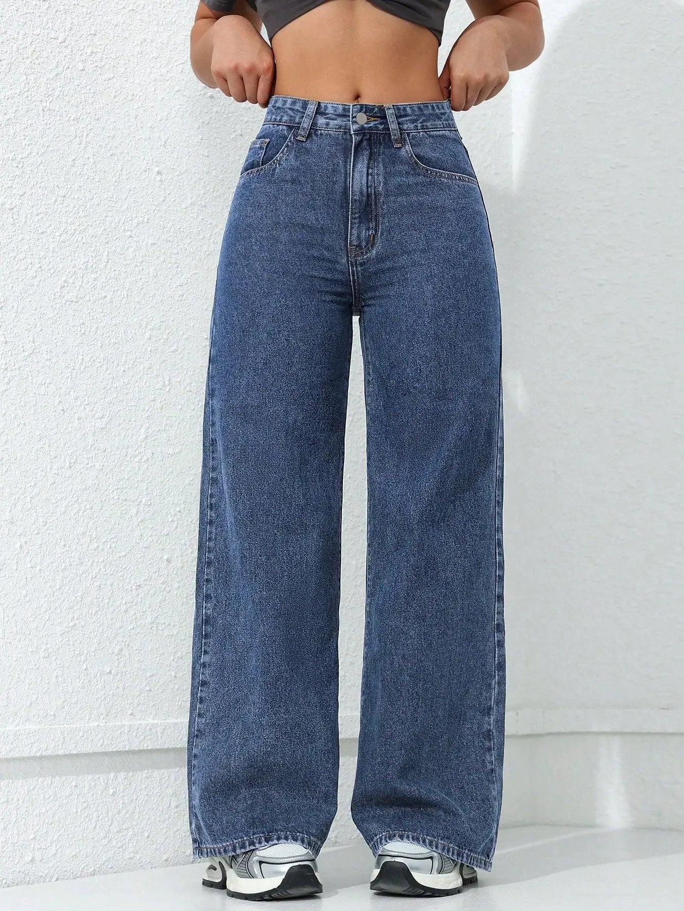Women’s High-Waist Denim Pants – Vintage Wide-Leg Streetwear Jeans Bottom