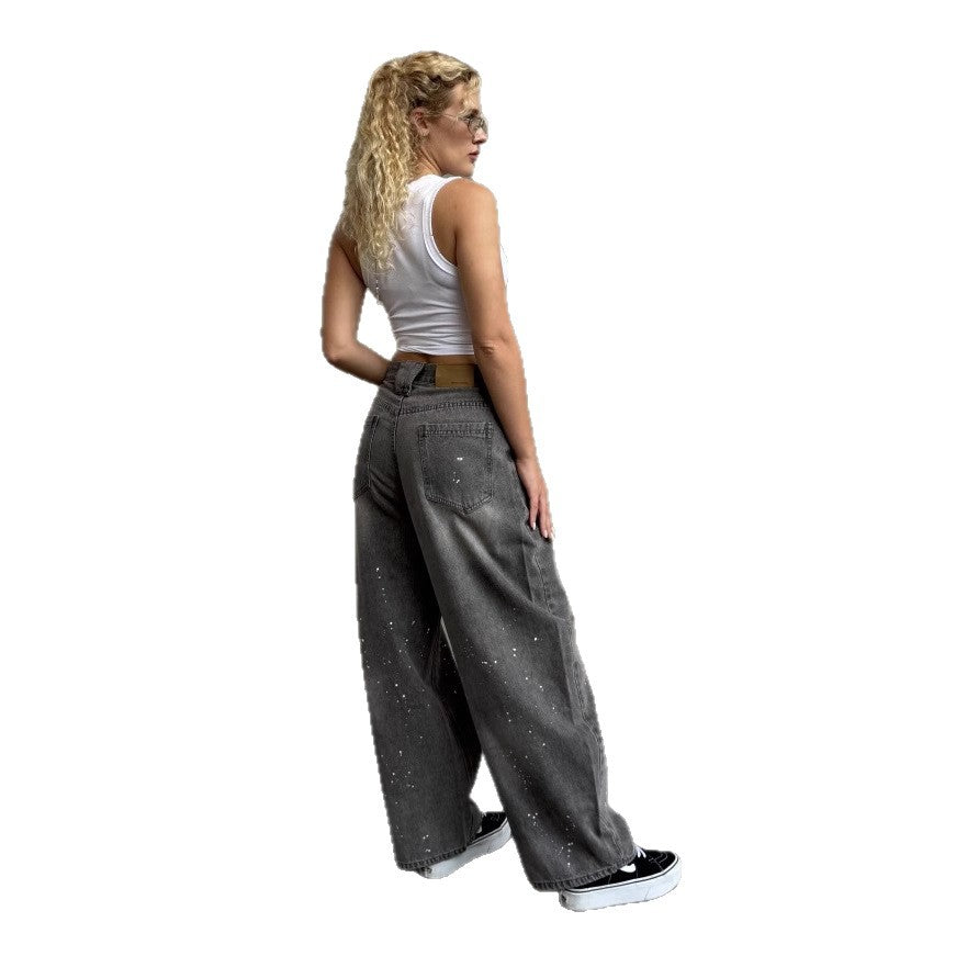 Women’s Washed Bleached High Waist Pants Bottoms | Designer Style | Casual | Chic
