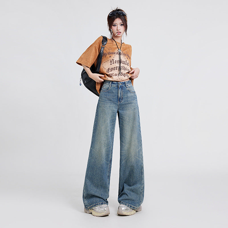 Women’s High Waist Baggy Wide Leg Jeans Bottoms | Casual | Streetwear | Chic