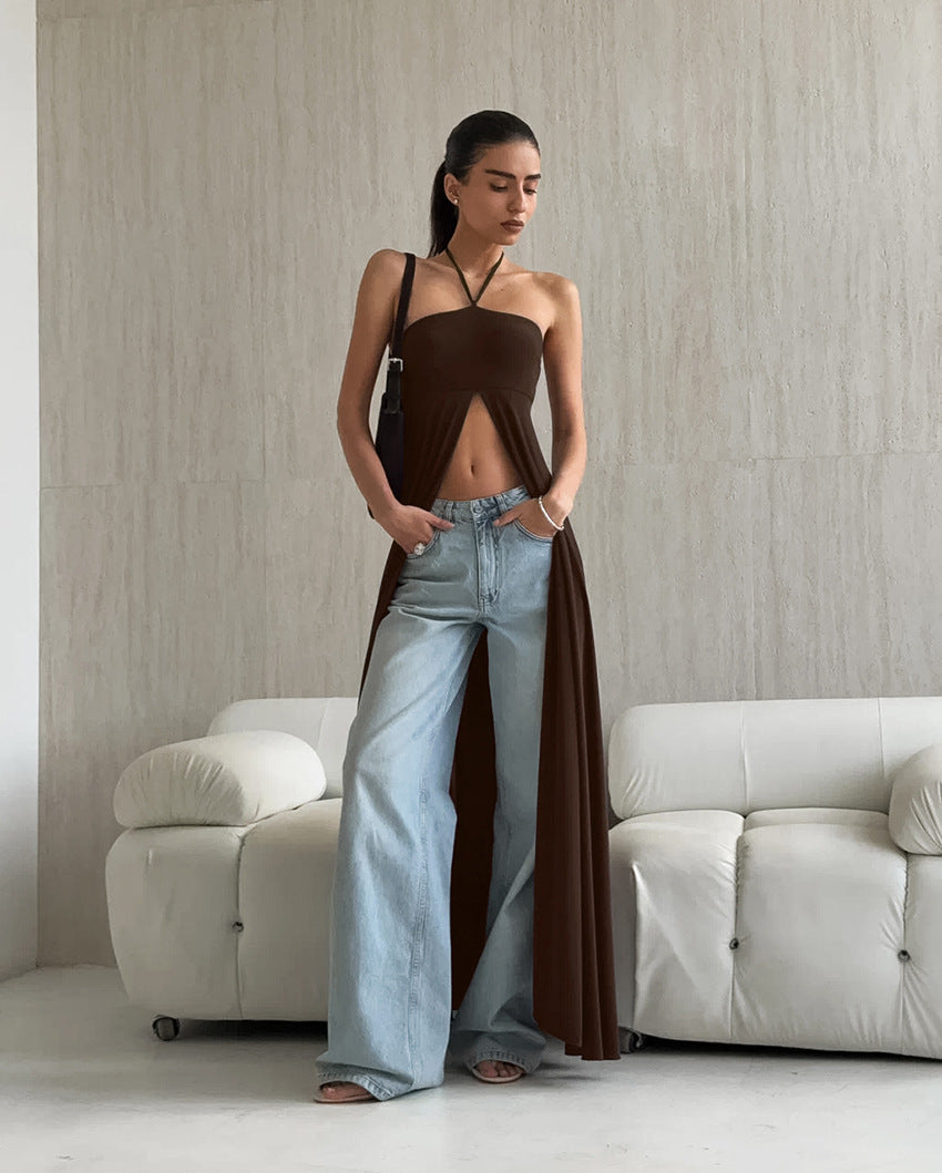 Women’s Halter Neck Strapless Slit Dress | Elegant | Party | Evening