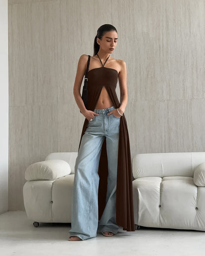 Women’s Halter Neck Strapless Slit Dress | Elegant | Party | Evening