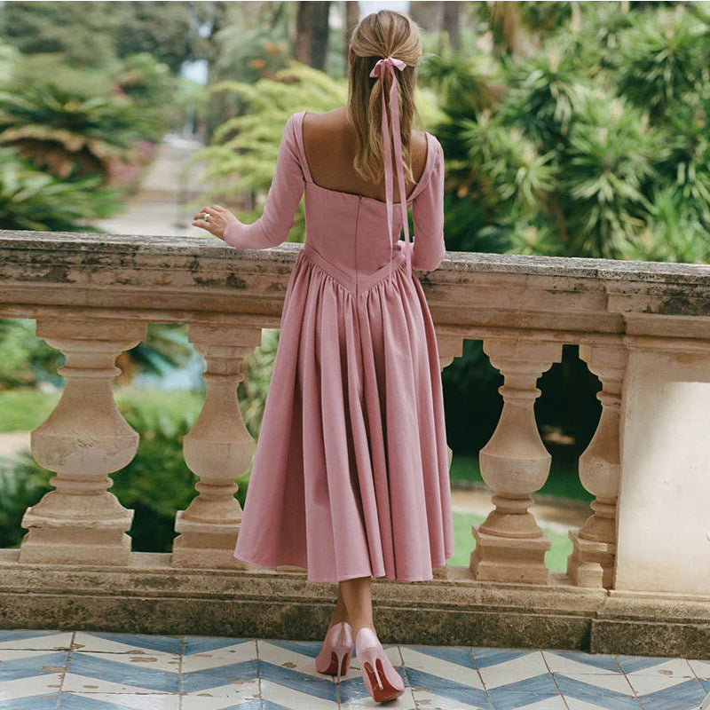 Women’s Square Collar Maxi Dress | Elegant | Fashion | Chic
