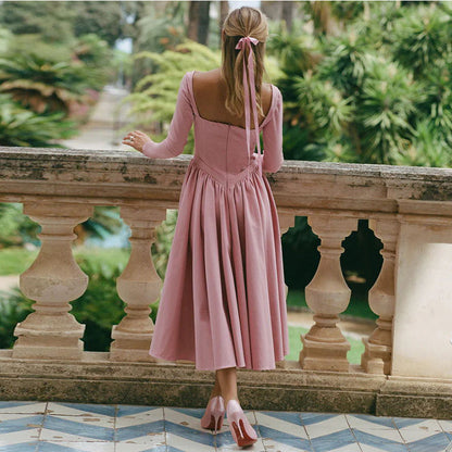 Women’s Square Collar Maxi Dress | Elegant | Fashion | Chic