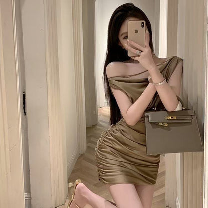 Women’s Asymmetrical Neckline Wrap Dress | Designer Style | Elegant | Chic Mini