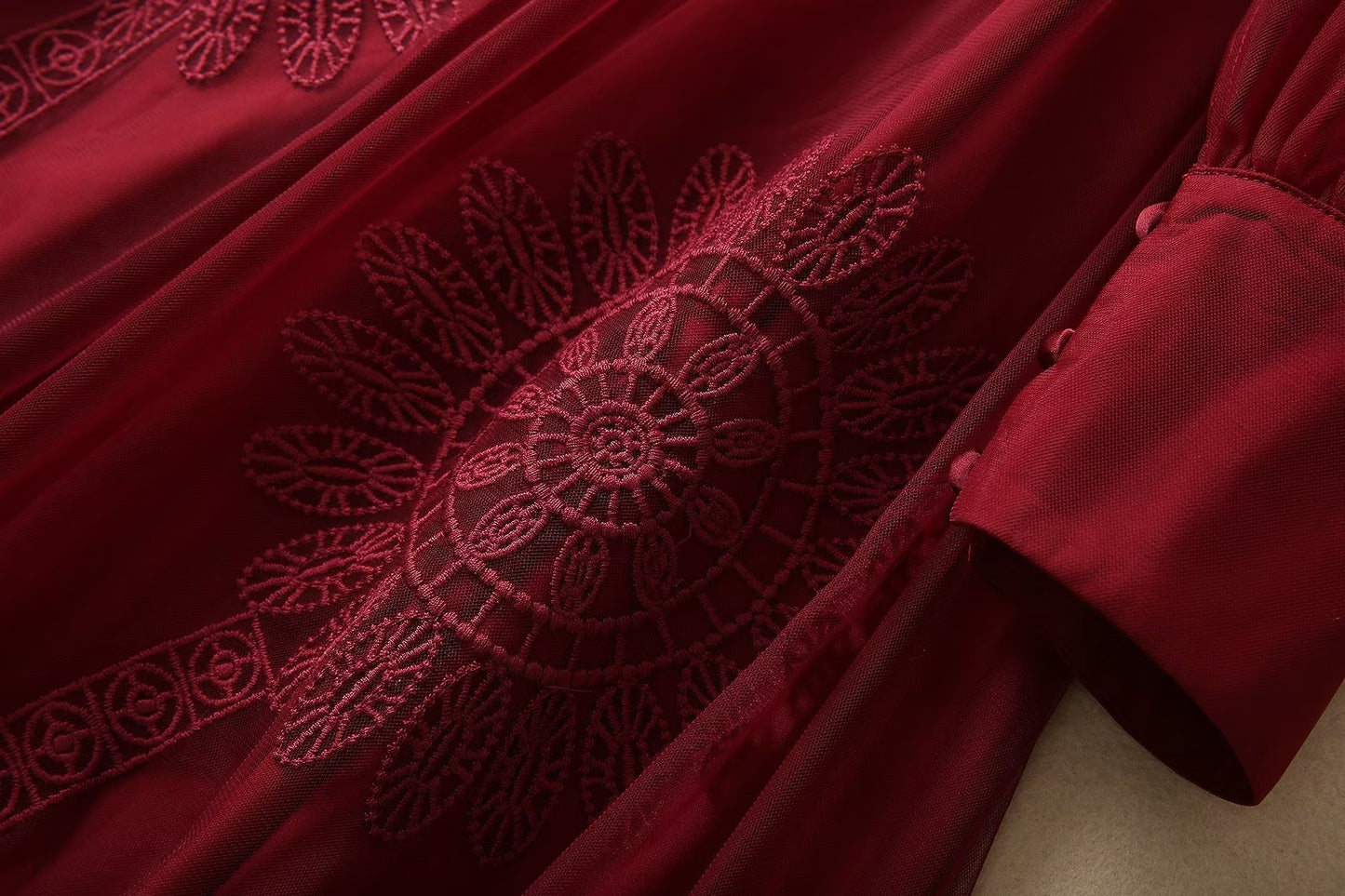 Women’s Waist Fit Dress | Burgundy | Elegant | Chic