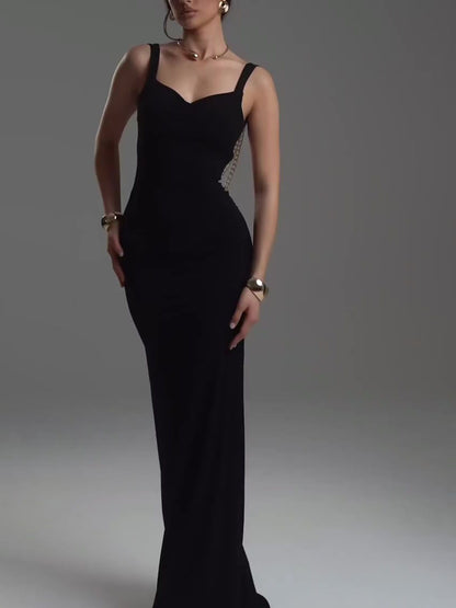 Women’s Sleeveless Backless Maxi Dress | Chain Detail | Elegant | Party