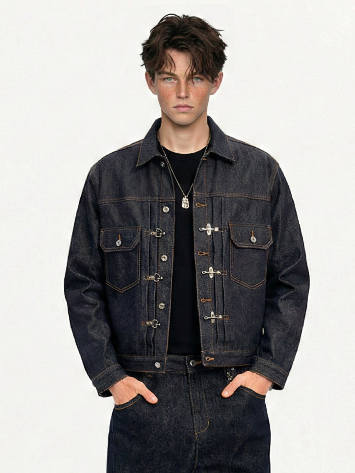 Men’s Utility Denim Jacket Outerwear | Dark Indigo | Casual | Streetwear
