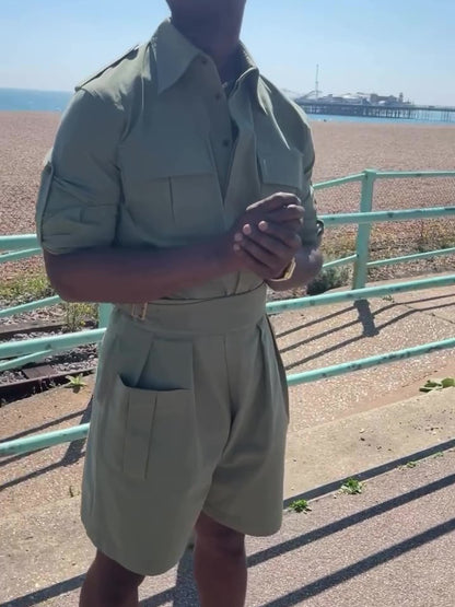 Men’s Two Piece Set | Army Green | Long Sleeve | Casual