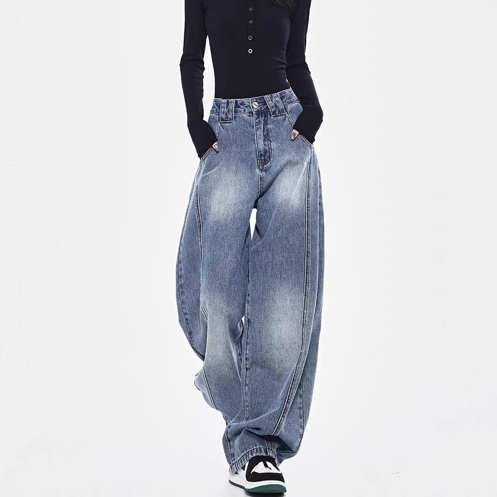 Women’s Retro Loose Jeans Bottoms | Casual | Streetwear | Wide Fit