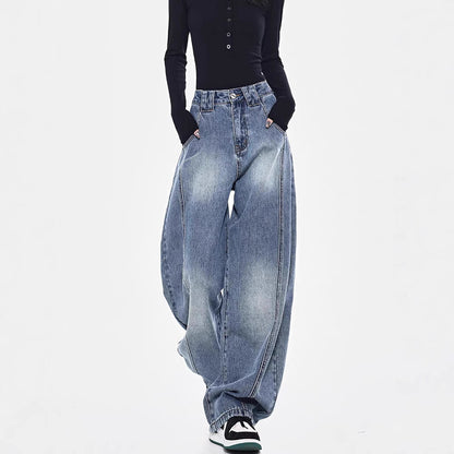 Women’s Retro Loose Jeans Bottoms | Casual | Streetwear | Wide Fit
