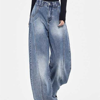 Women’s Retro Loose Jeans Bottoms | Casual | Streetwear | Wide Fit