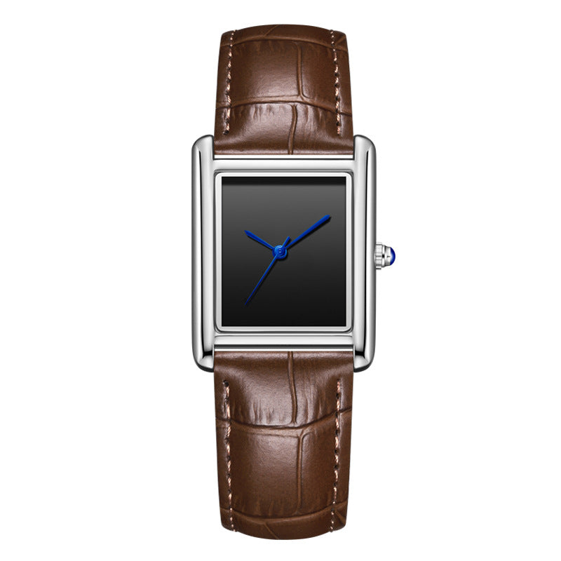 Women’s Square Quartz Watch | Leather Strap | Casual | Waterproof