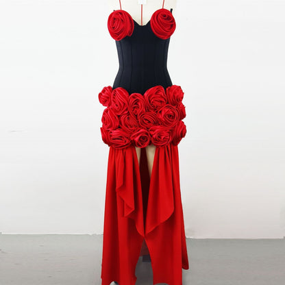 Women’s Avant Garde Dress | Black And Red | Elegant | High End